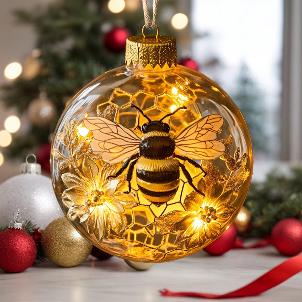 Shineful 2D Acrylic Ornament Bee-Loved Christmas