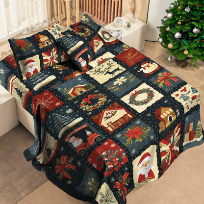 Shineful 4-Piece Bed Sheet Set Christmas Vibe