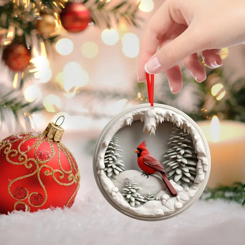 Shineful 2D Acrylic Ornament - Pack Discount Memorial Cardinal Christmas