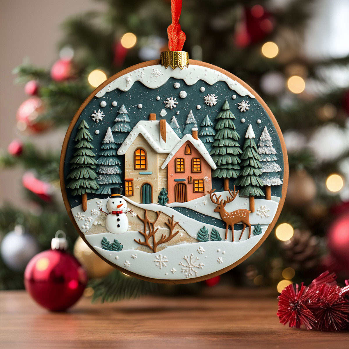 Shineful 2D Acrylic Ornament Peaceful Winter