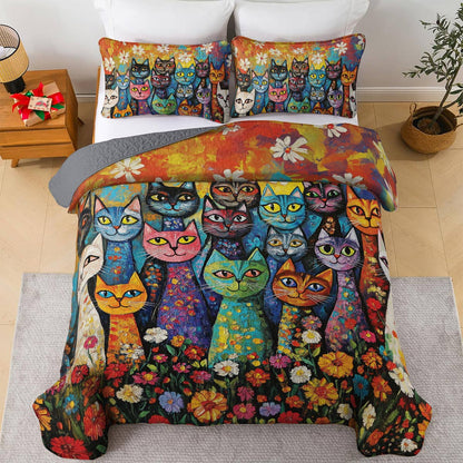 Shineful All Season Quilt 3-Piece Set Purr Parade