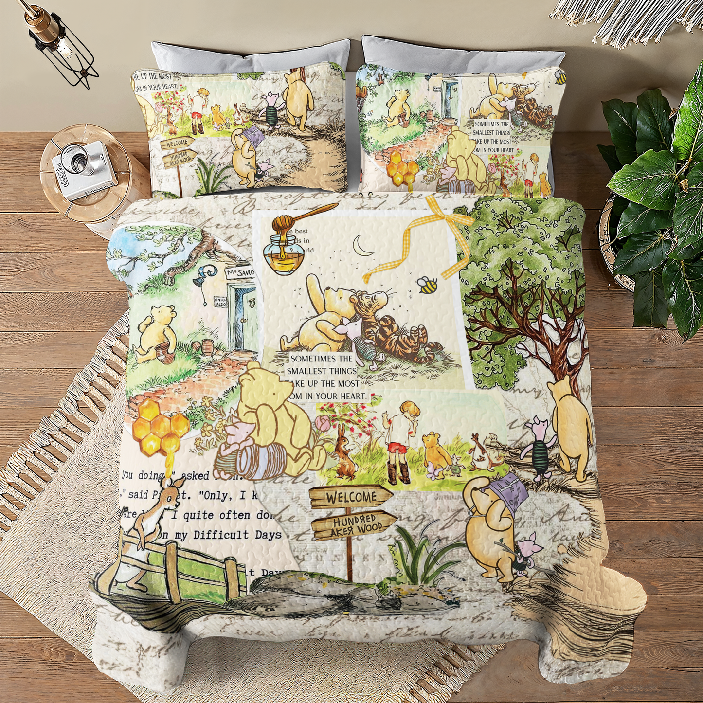 Shineful All Season Quilt 3-Piece Set Pooh Forest Dreams