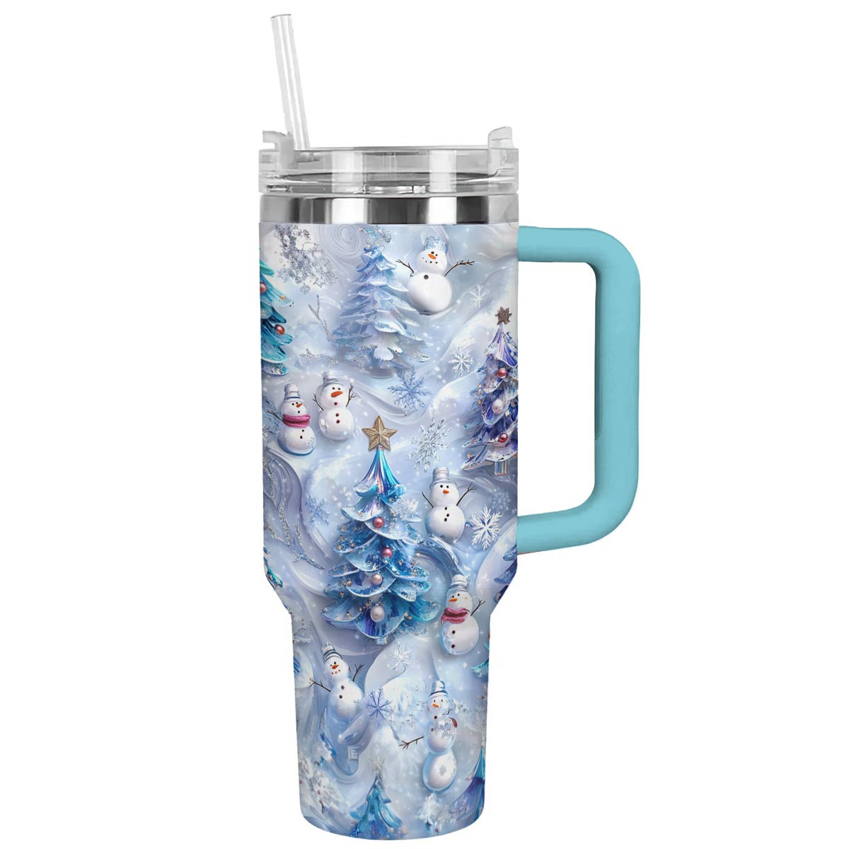 Shineful Glossy Tumbler Cute Snowmen