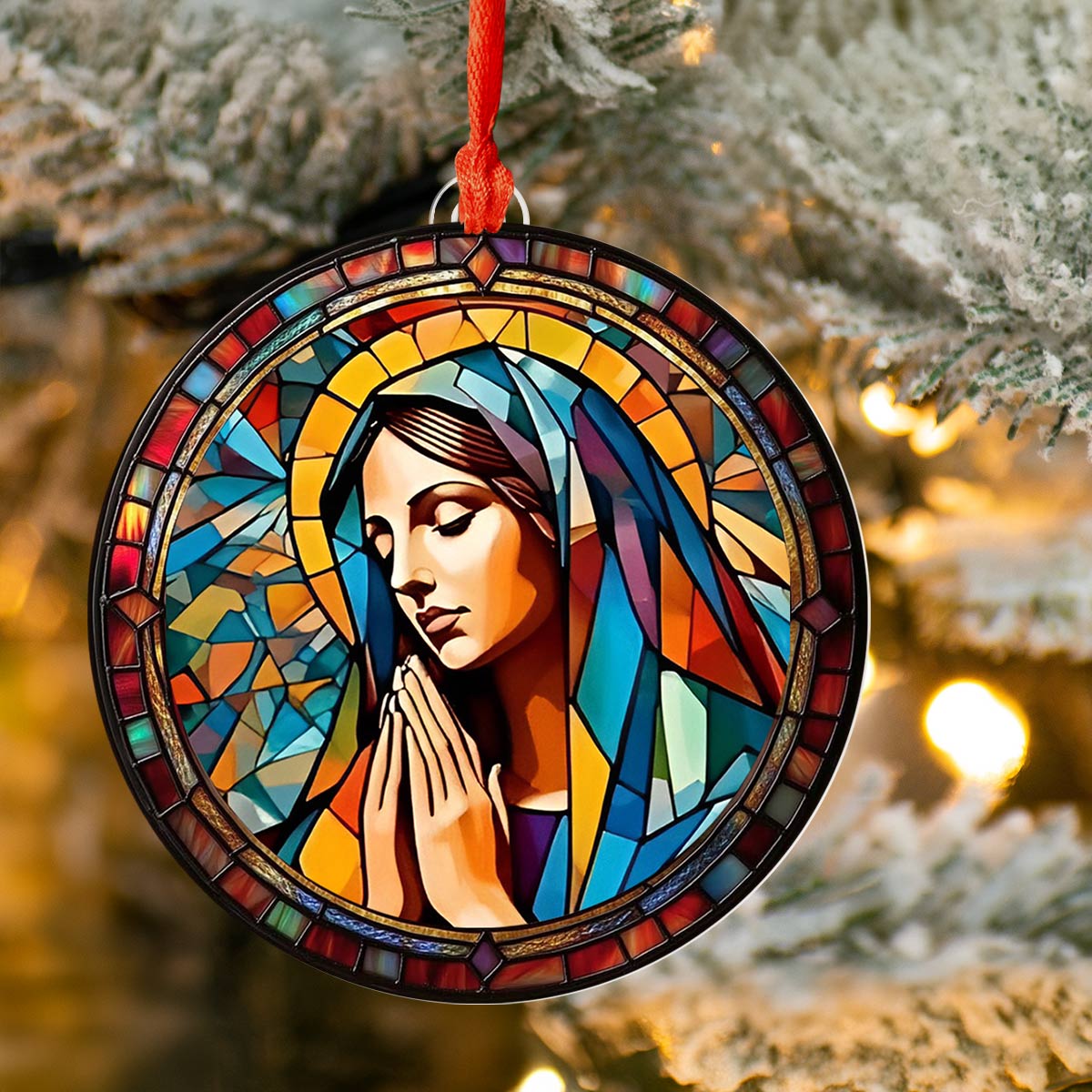 Glänzendes 2D-Acryl-Ornament „Mary's Grace“ 