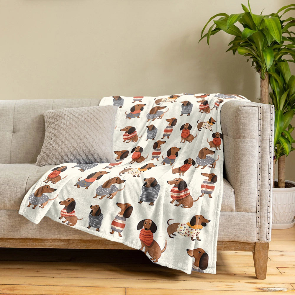 Shineful Fleece Blanket Dachshund Cute