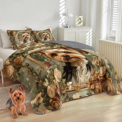 Shineful All Season Quilt 3-Piece Set Luxe Yorkie Companion