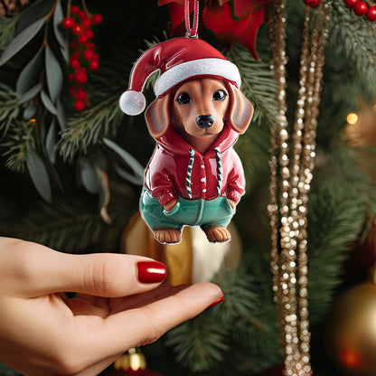 Shineful 2D Acrylic Ornament Festive Cute Dachshund