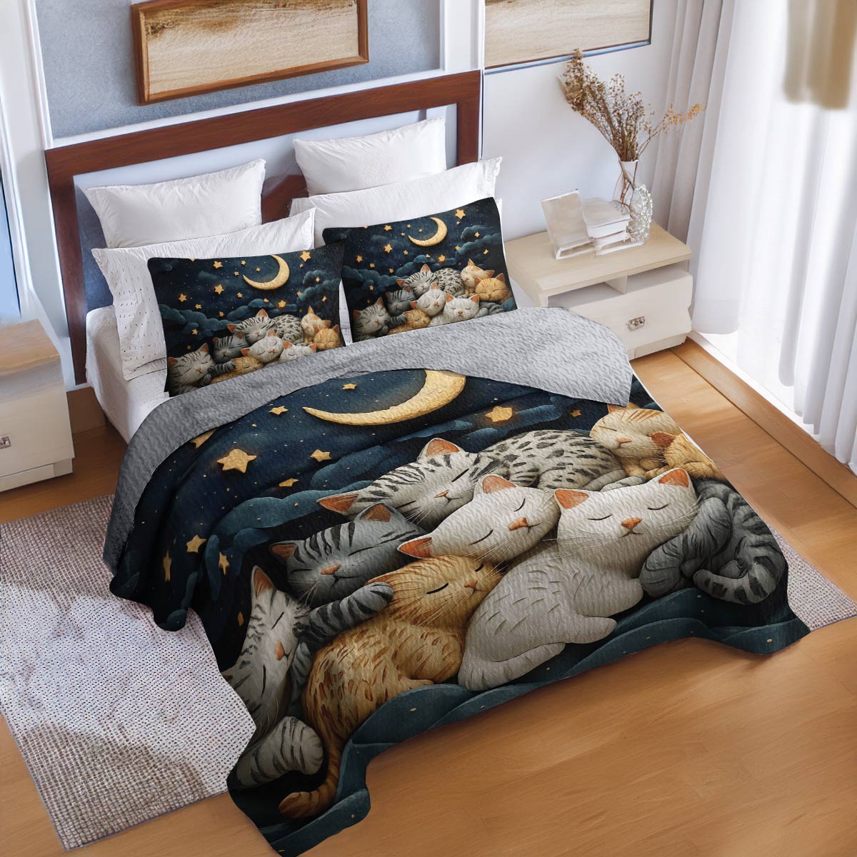 Shineful All Season Quilt 3-Piece Set Purrfect Sleep