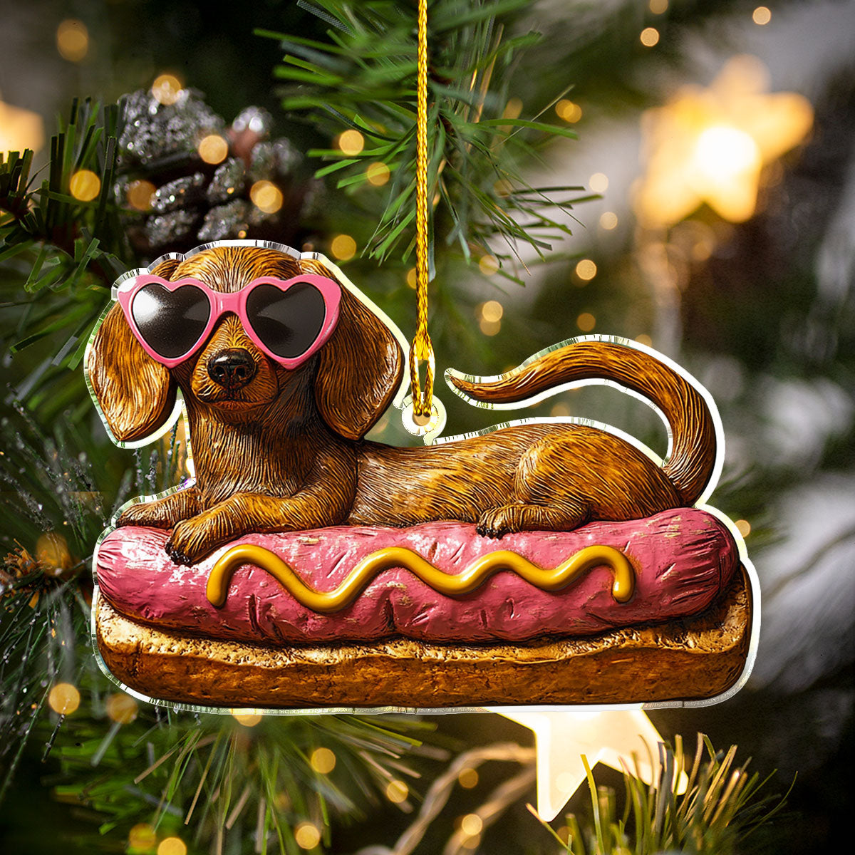 Shineful 2D Acrylic Ornament - Cute Hot Dog