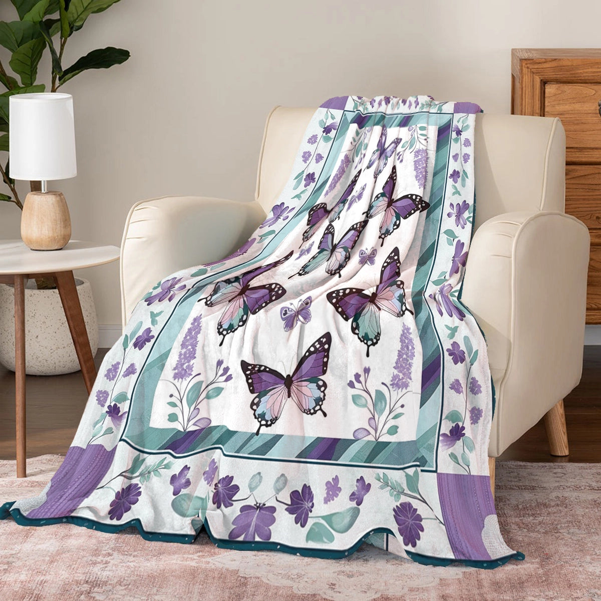 Shineful Fleece Blanket Butterfly Bliss