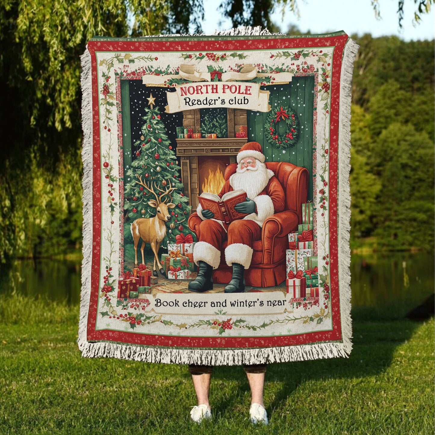 Shineful Woven Tapestry Throw Blanket Winter Wonderland Reader's