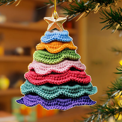 Shineful 2D Acrylic Ornament Cute Yarn Christmas Tree