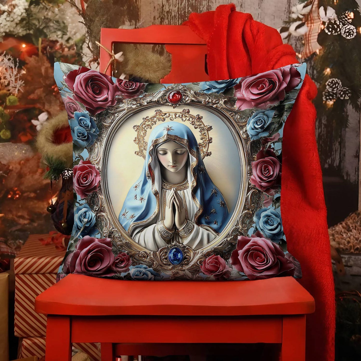 Shineful 2D Print Cushion Cover, Pillowcase, Pillows Covers Holy Mother’s Embrace