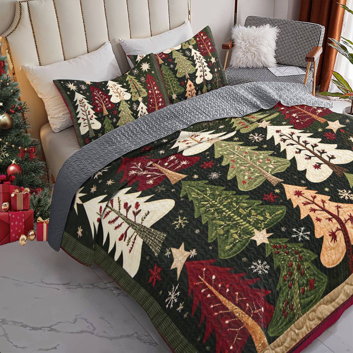 Shineful All Season Quilt 3-Piece Set Winter Woods