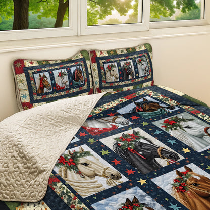 Shineful All Season Quilt 3-Piece Set Starlit Horse Holiday