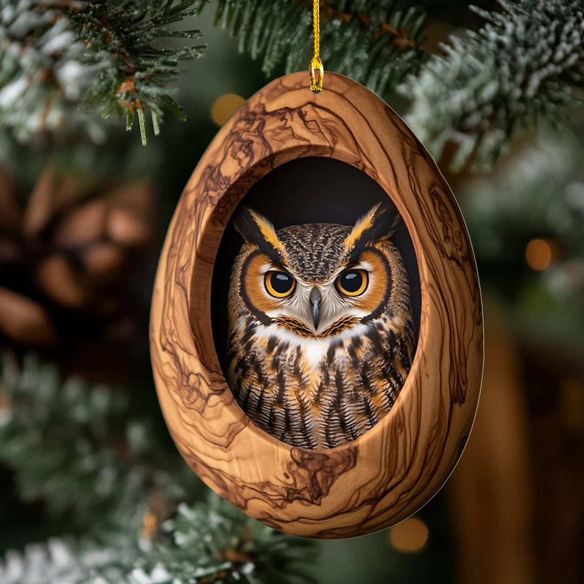 Glänzendes 2D-Acryl-Ornament Mystic Owl Nest 