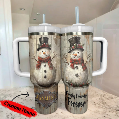 Shineful Tumbler Personalized Frosty Friends Forever Christmas