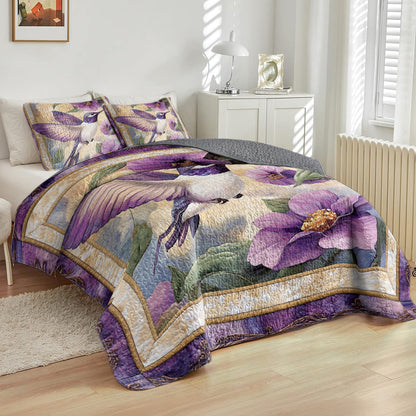 Shineful All Season Quilt 3-teiliges Set Lila Kolibri-Traum