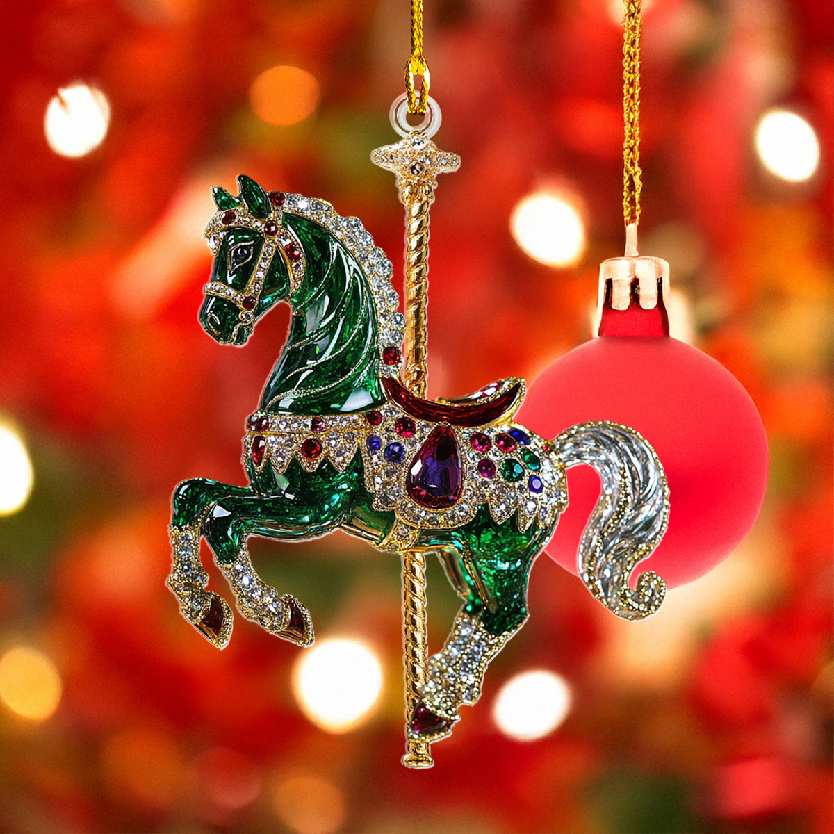 Shineful 2D Acrylic Ornament Crystal Carousel Horse