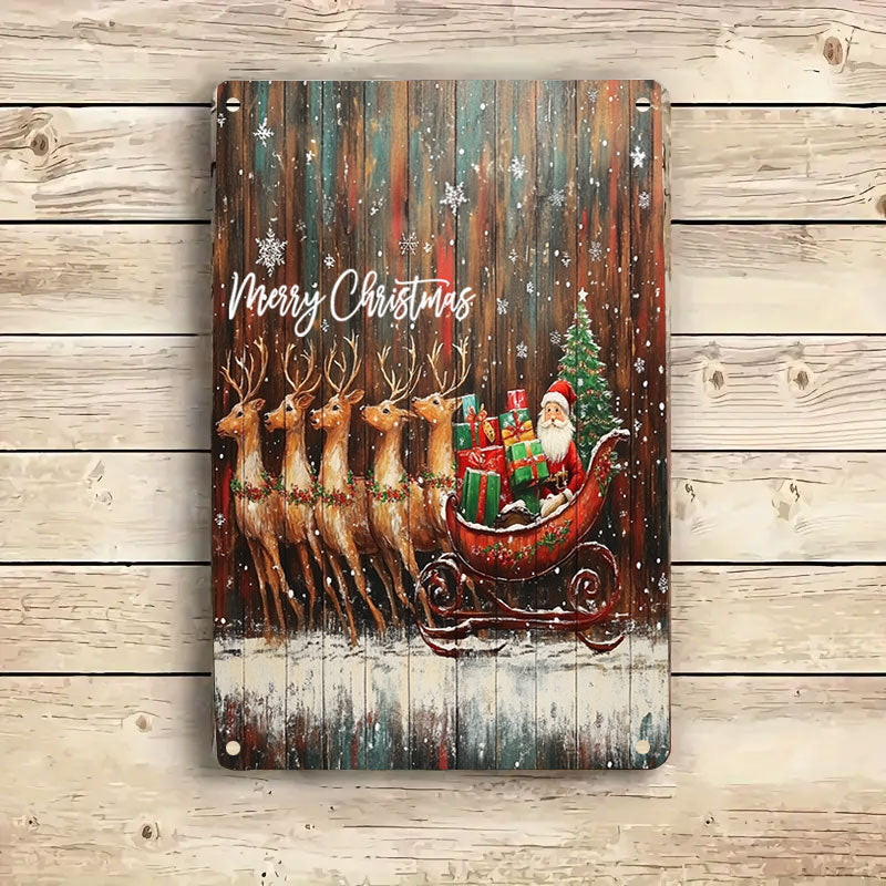 Shineful 2D Flat Print Metal Sign Merry Christmas