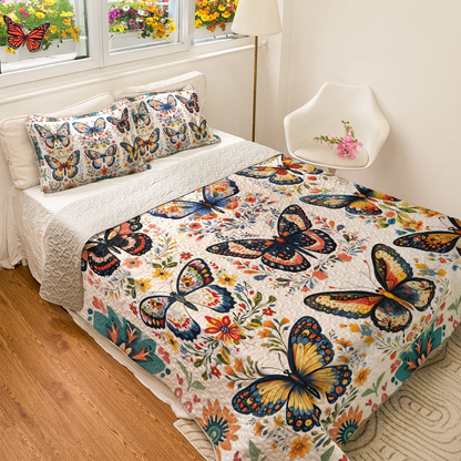 Shineful All Season Quilt 3-Piece Set - Butterfly Bliss