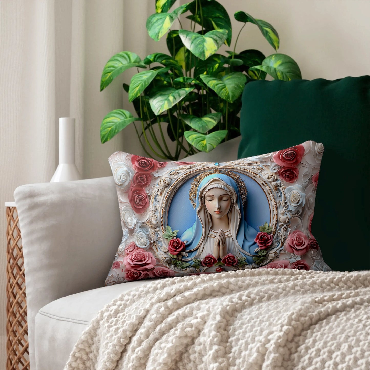 Shineful 2D Print Cushion Cover, Pillowcase, Pillows Covers - Sacred Heart Virgin Mary