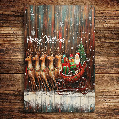 Shineful 2D Flat Print Metal Sign Merry Christmas