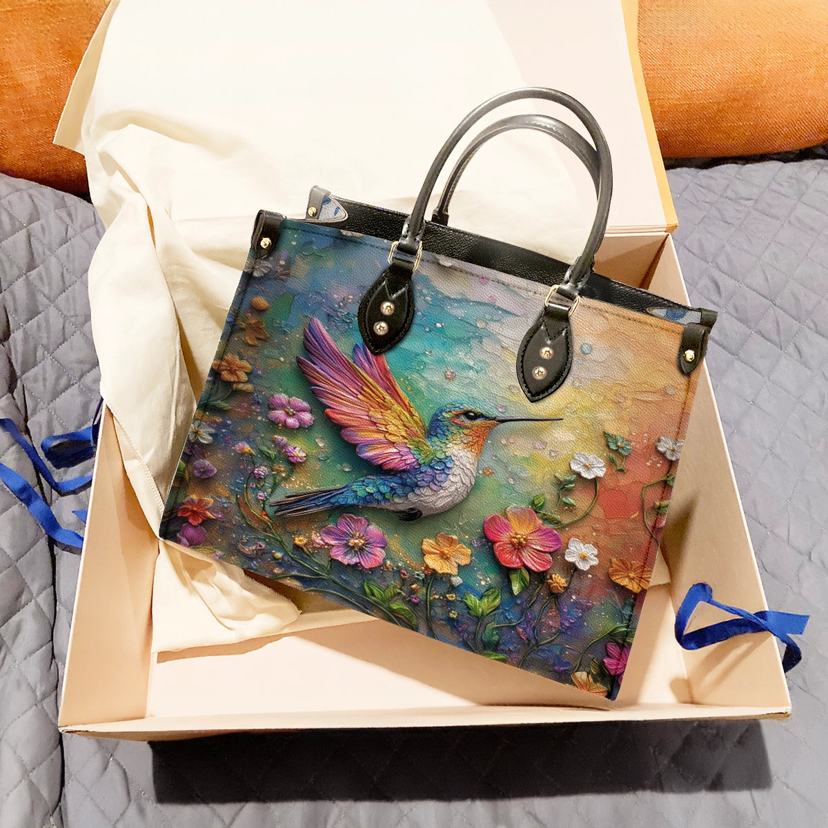 Sac en cuir brillant Hummingbird Haven