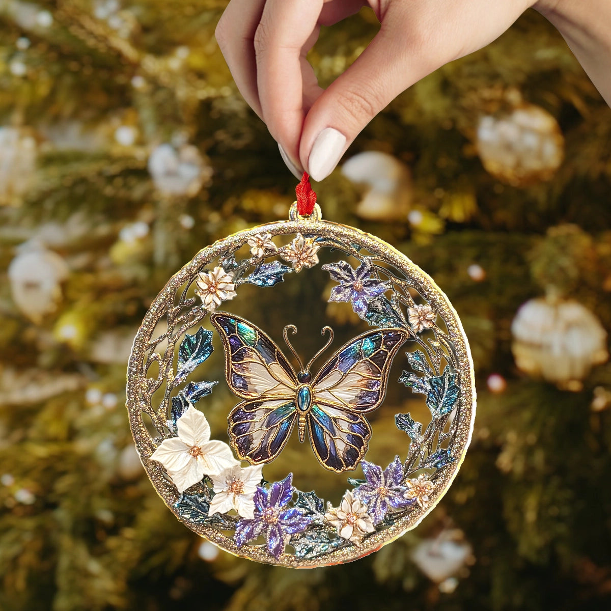 Shineful 2D Acrylic Ornament Celestial Bloom Butterfly Ornament