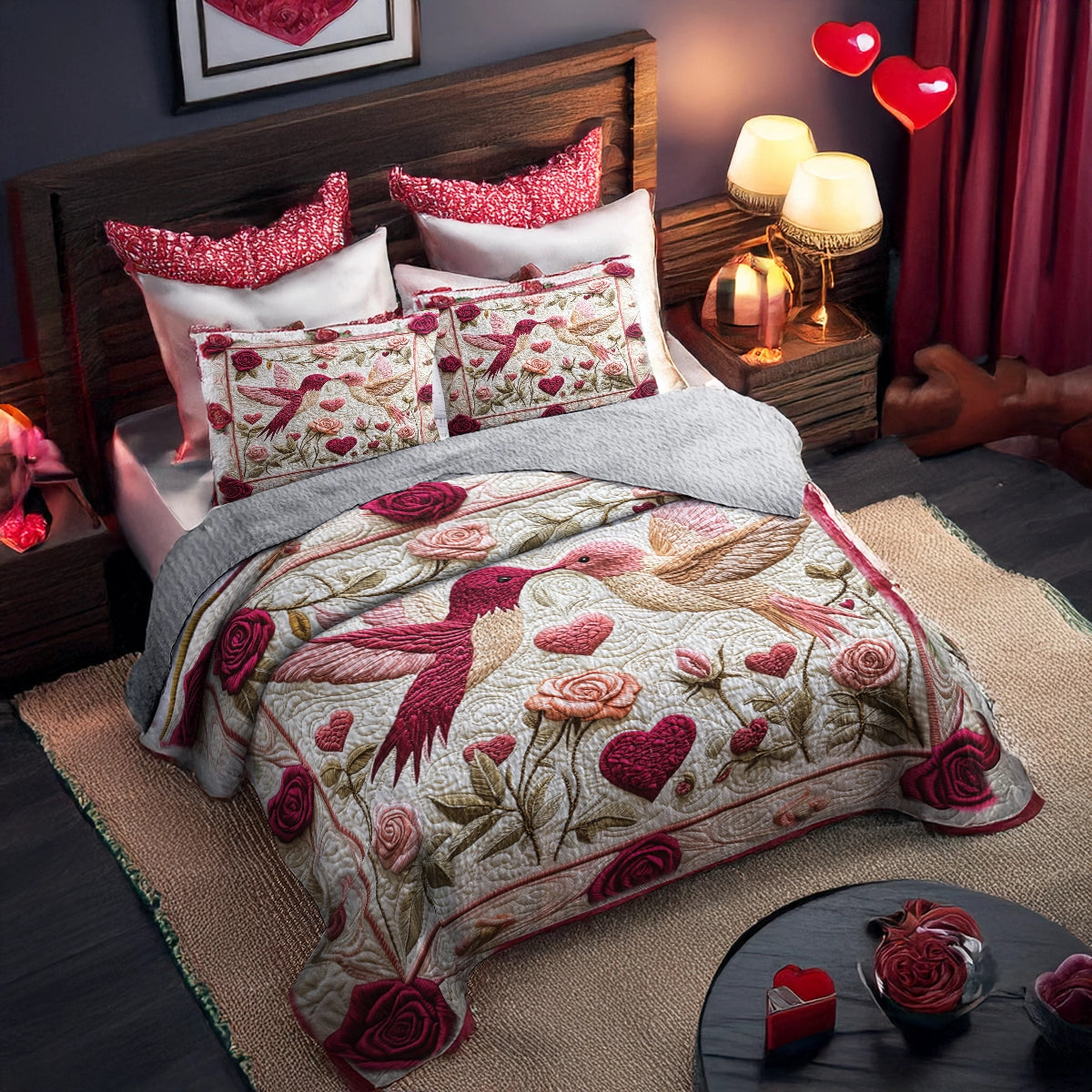 Shineful All Season Quilt 3-Piece Set Wings of Romance