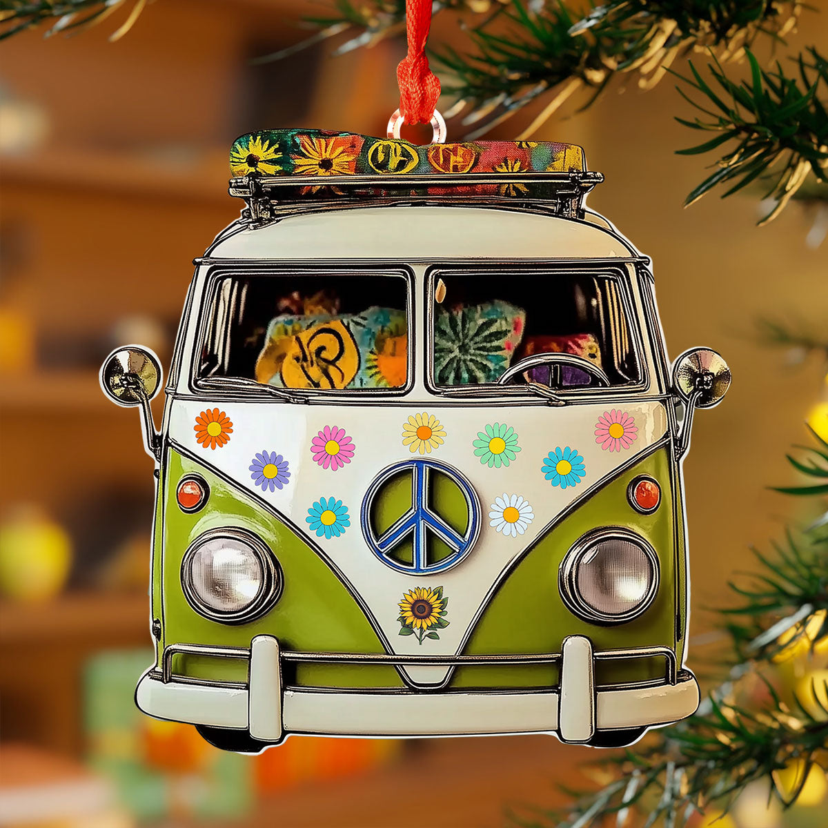 Shineful 2D Acrylic Ornament - Hippie Van Life