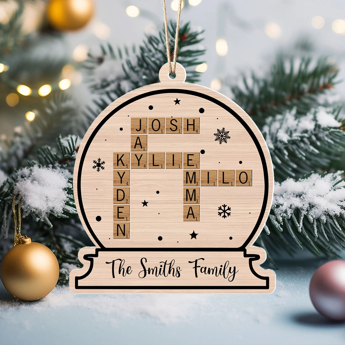 Shinefu Acrylic Ornament Personalized Family Word Puzzle