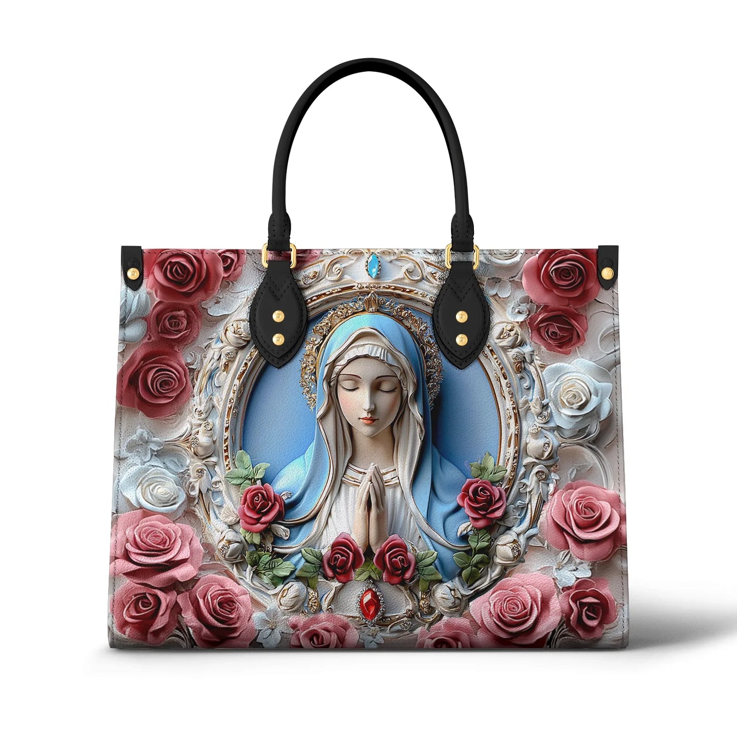 Shineful Leather Bag Sacred Heart Virgin Mary