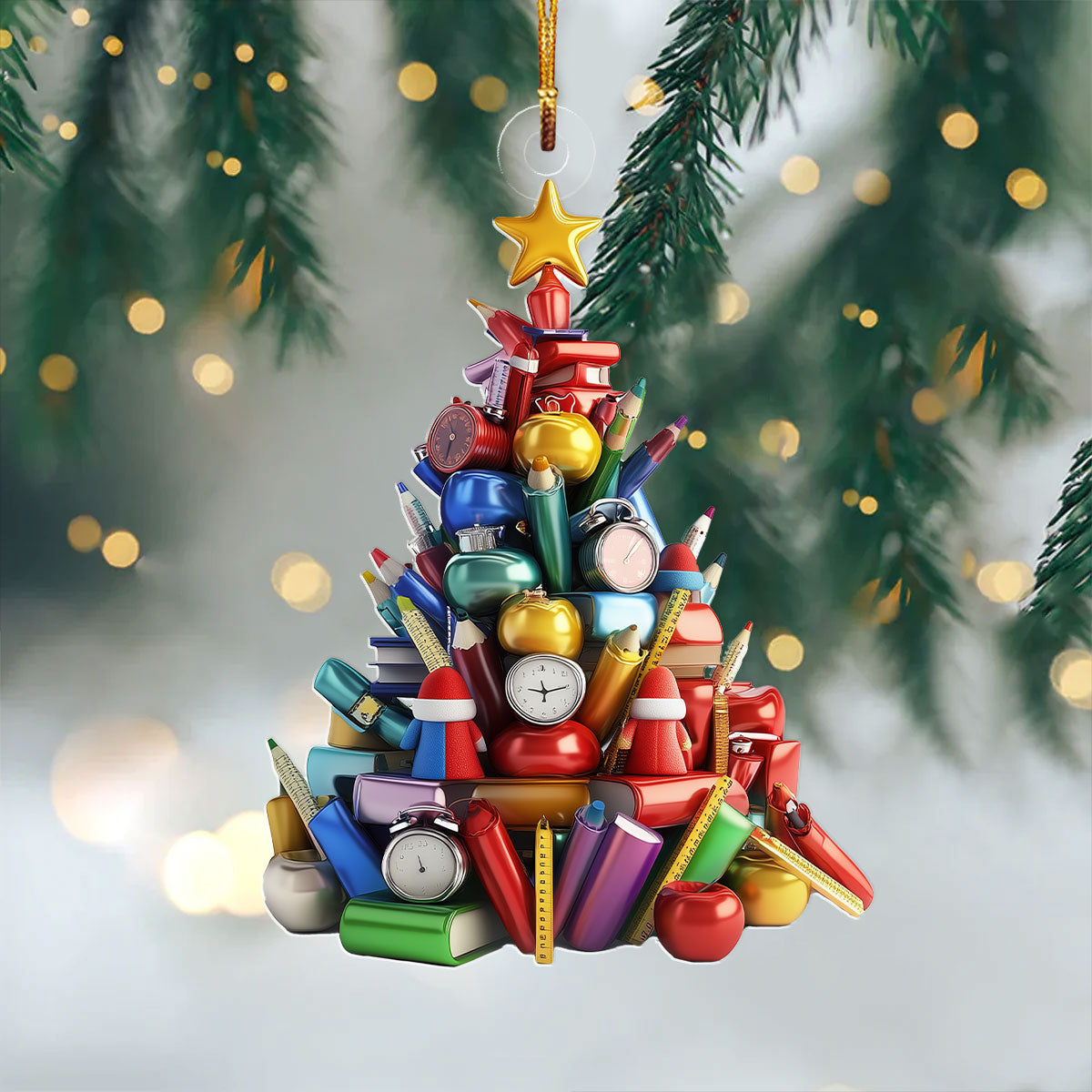 Shineful 2D Acrylic Ornament - Teacher's Holiday Tree