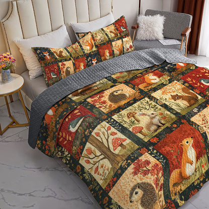 Shineful All Season Quilt 3-Piece Set Animal Forest Happy