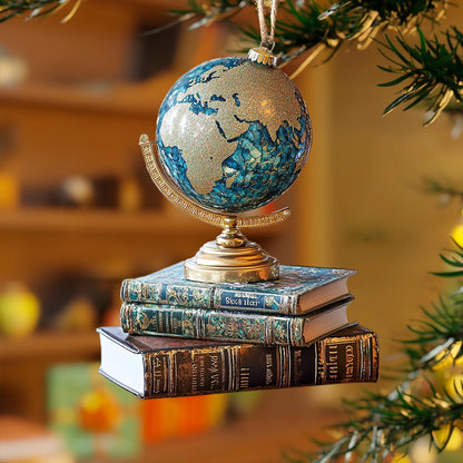 Shineful 2D Acrylic Ornament Globe Trotter’s Library