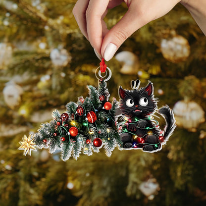 Shineful 2D Acrylic Ornament - Mischievous Cat Christmas