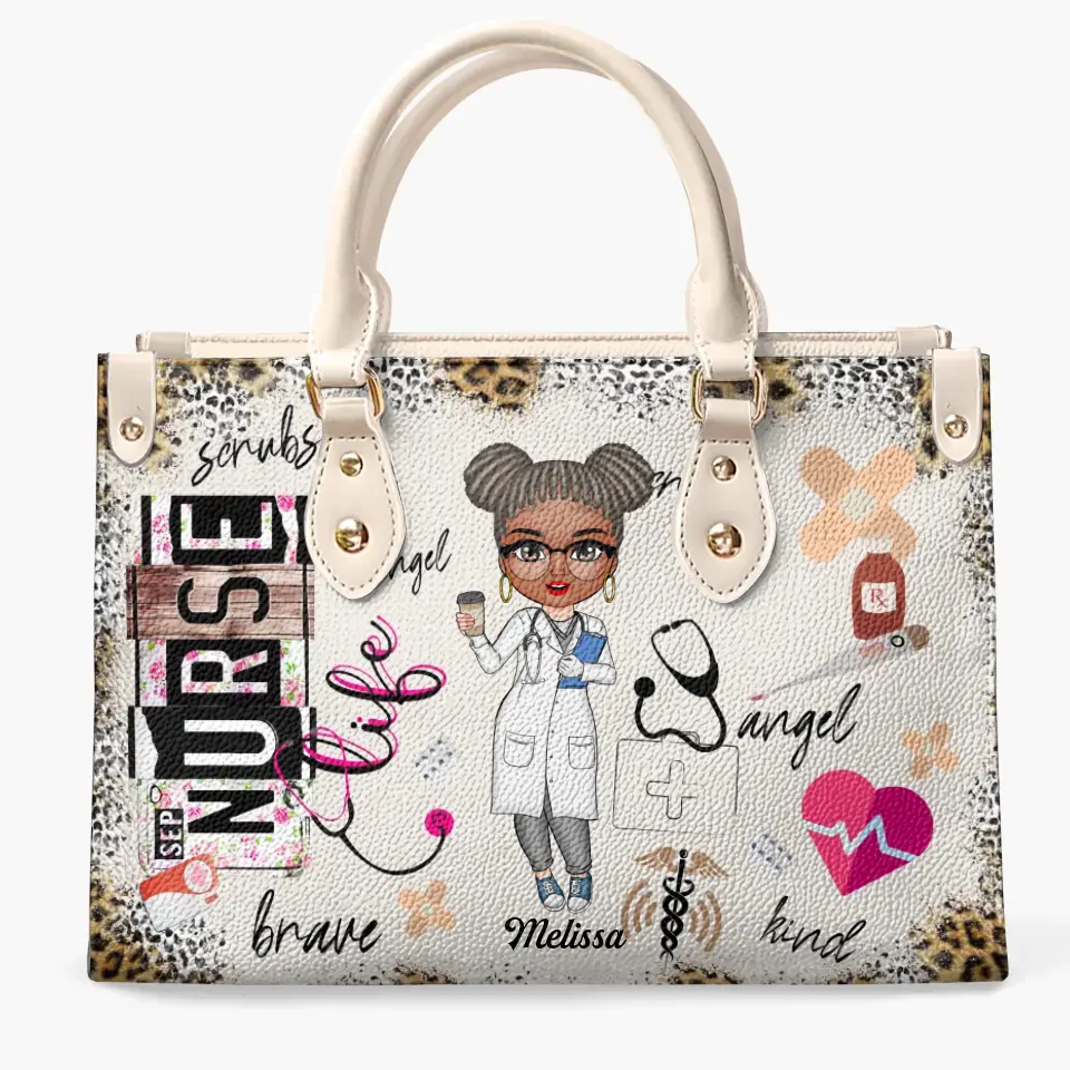 Glänzende Ledertasche Geschenk für Krankenschwester, CNA, CMA, Arzt - Krankenschwester Leben Scrubs Krankenschwester Tag personalisiert