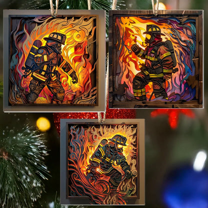 Shineful Acrylic Ornament Firefighter : First Responder Flask Set