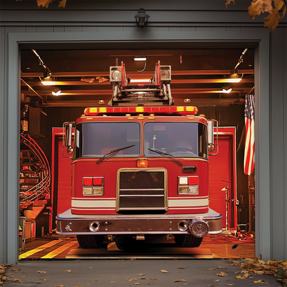 Shineful Garage Door Banner Decoration - Firefighter Station Glory
