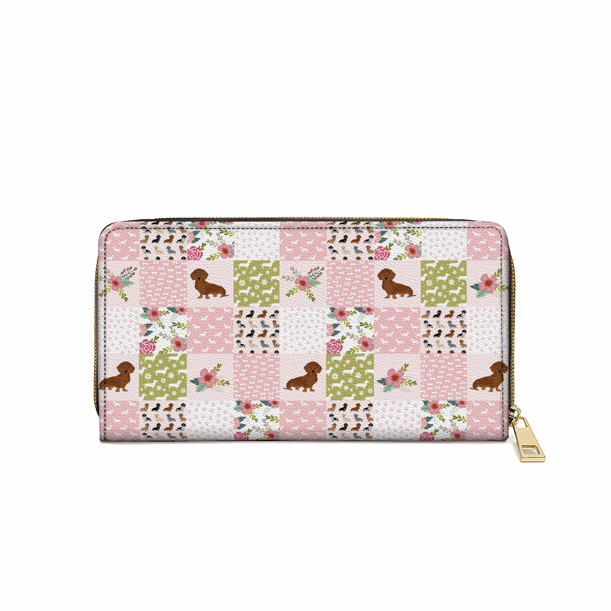 Pochette en cuir brillante avec dragonne Dachshund Dreams