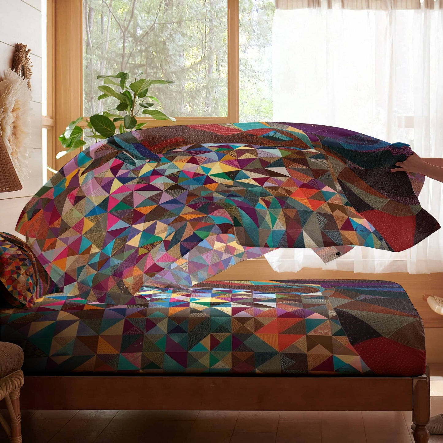 Shineful 4-Piece Bed Sheet Set Colorful Horse