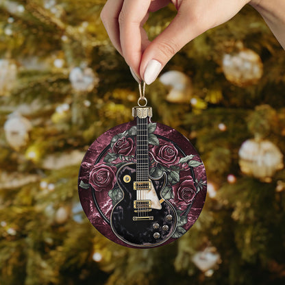 Shineful 2D Acrylic Ornament - Rose Guitar Ornament