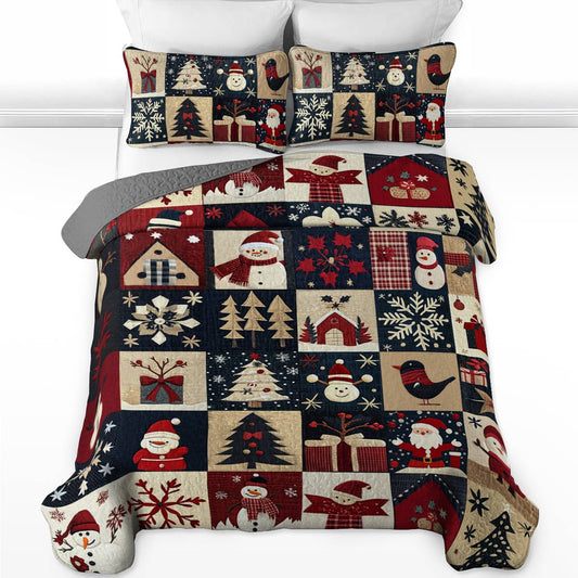 Shineful All Season Quilt 3-Piece Set Vintage Christmas Lovely