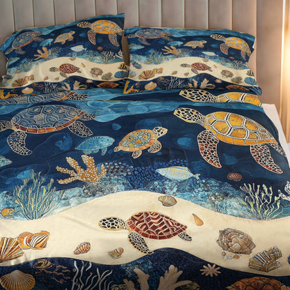 Shineful 4-Piece Bed Sheet Set Save The Ocean