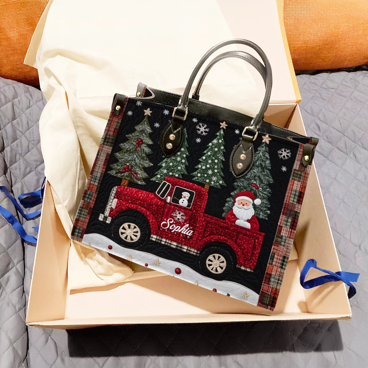 Shineful Leather Bag Personalizedx Christmas Santa's Red Truck