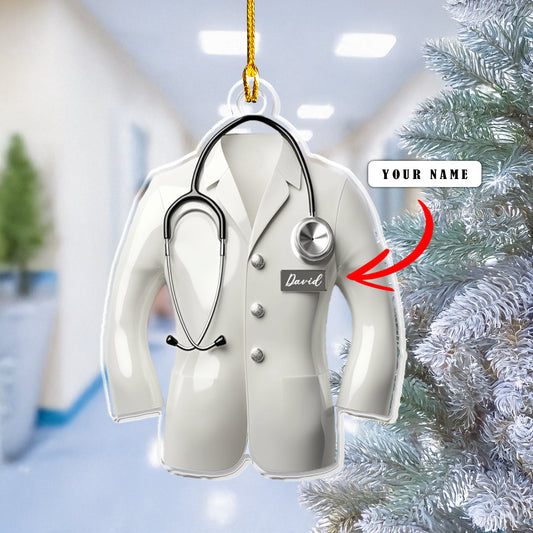 Shineful Personalized 2D Acrylic Ornament - Doctor's White Coat