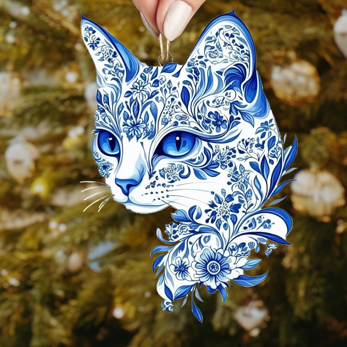 Shineful Acrylic Ornament Graceful Cat Flourish