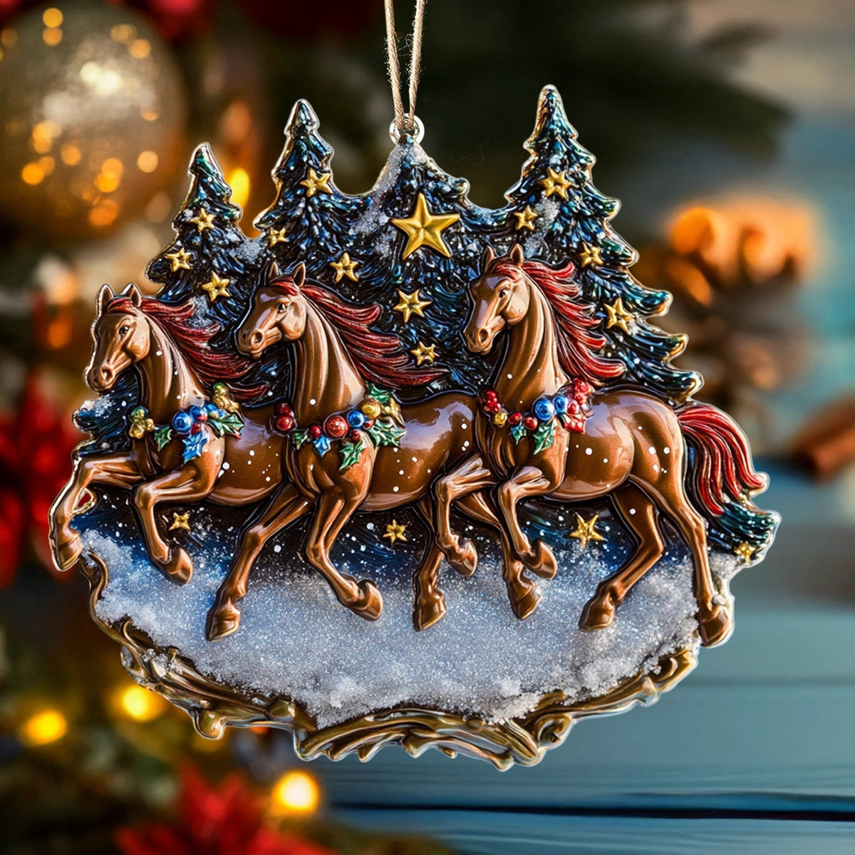 Shineful 2D Acrylic Ornament Galloping Through the Holidays