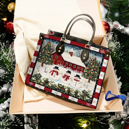 Sac en cuir brillant avec breloque de Noël à la campagne